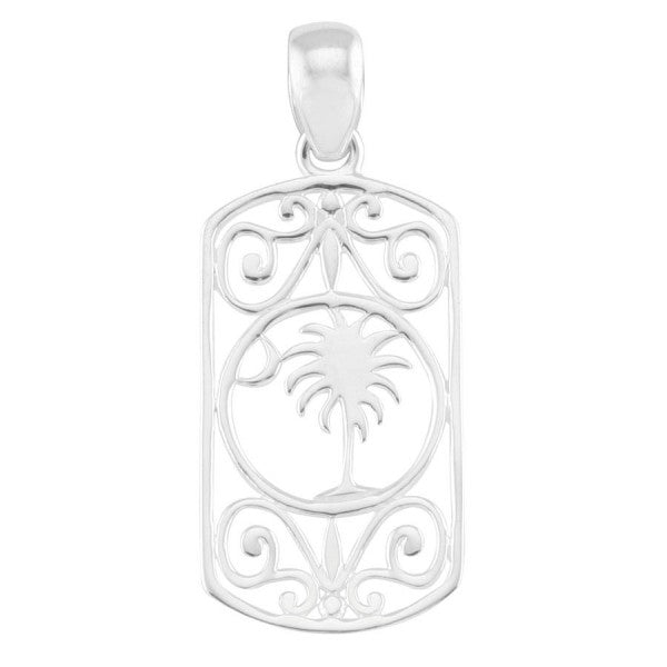 Southern Gates® Framed Rectangular Palmetto Tree And Moon Pendant