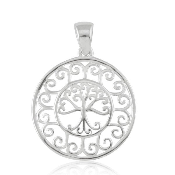 Southern Gates® Scroll Framed Round Oak Tree Pendant