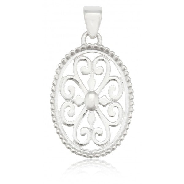 Southern Gates® Large Beaded Oval Heart Scroll Pendant