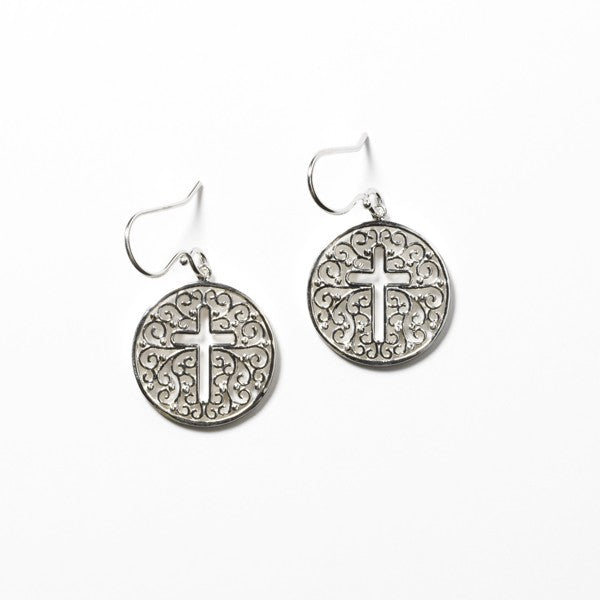 Southern Gates® Round Cross Cutout Earring