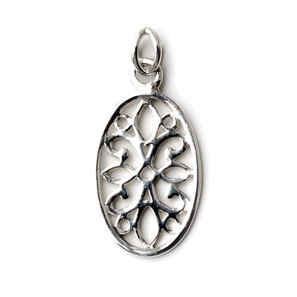 Southern Gates® Oval Flower Scroll Pendant