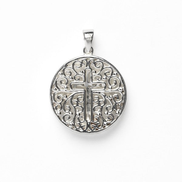 Southern Gates® Double Sided Round Tree And Cross Pendant